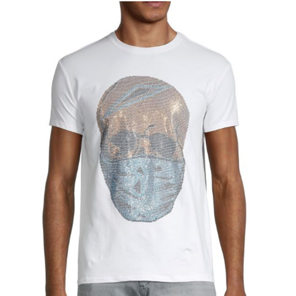 Heads Or Tails Rhinestone Skull Graphic Tee NWT Medium - Picture 1 of 8